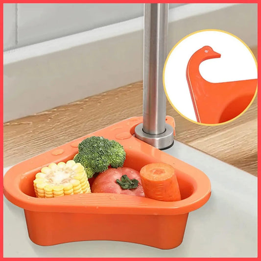 Multipurpose Plastic Kitchen Sink Organizer Corner Dish Drying Rack Sink Basket - Pack Of 2