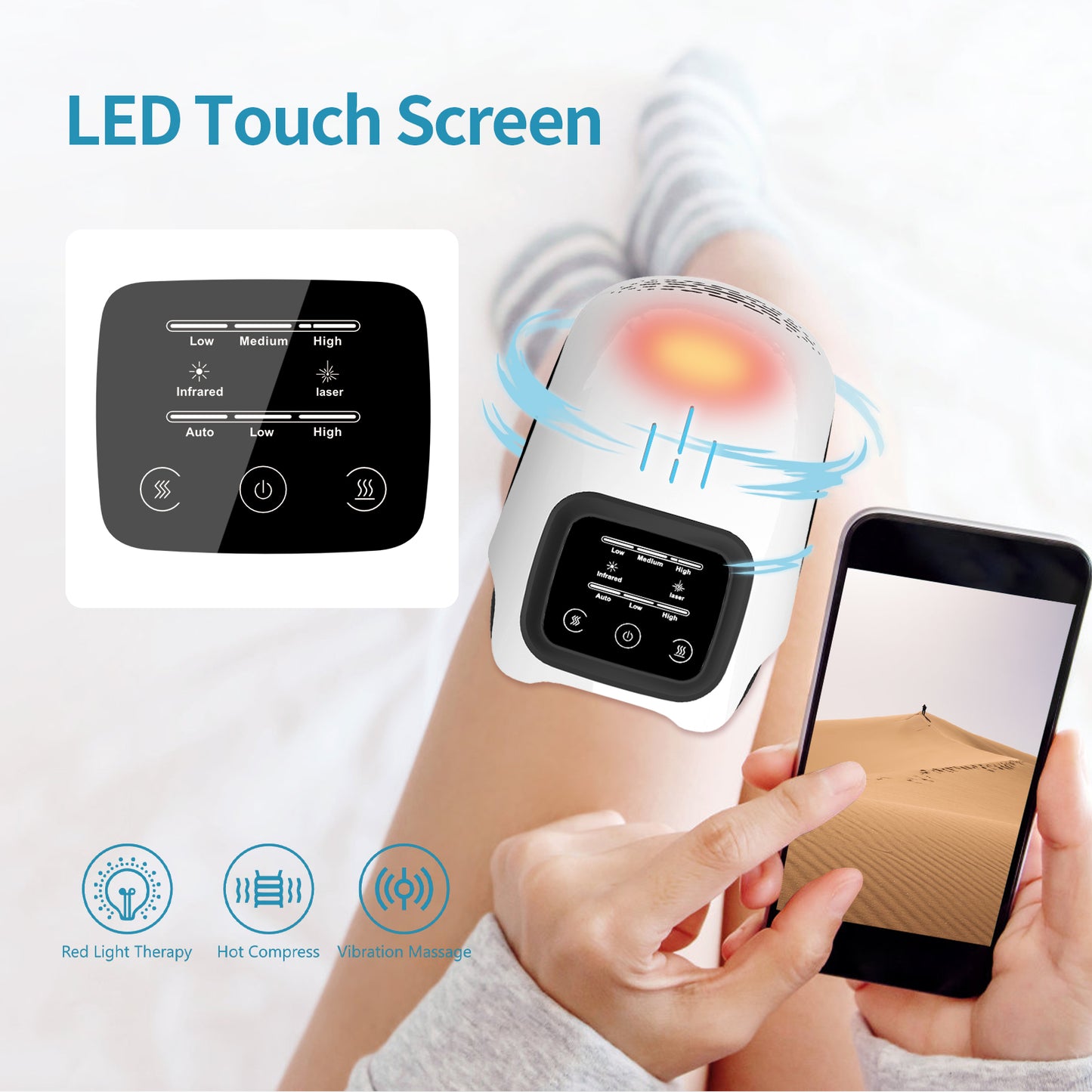 Intelligent Knee Massager with Heating & Vibration Therapy