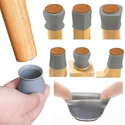 Rubber Chair Leg Caps Furniture Protector Assorted Colors (Pack of 4)